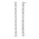 14K White Gold Earring and Necklace Set with 4.58ct Diamonds