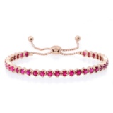 14K Rose Gold Setting with 4.91ct Ruby Bracelet