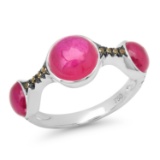 18K White Gold Setting with 5ct Ruby and 0.10ct Diamond Ladies Ring