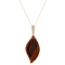 14K Rose Gold Setting with 4.95ct Tiger's Eye Quartz and 0.18ct Diamond Ladies Pendant