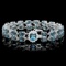 14K Gold 48.69ct Blue Topaz 0.57ct Diamond Bracelet