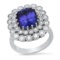 14K White Gold Setting with 5.45ct Tanzanite and 1.43ct Diamond Ladies Ring