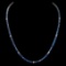 14K White Gold Sapphire & Diamond Necklace