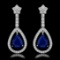 14K White Gold 6.37ct Sapphire and 2.68ct Diamond Earrings