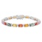 18K Gold 14.58ct Fancy Color Sapphire 0.87ct Diamond Bracelet