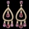 14K Yellow Gold 7.90ct Sapphire and 1.58ct Diamond Earrings