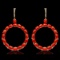 14k Yellow Gold 27.19ct Coral 0.80ct Diamond Earrings