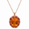 14k Rose Gold 23.75ct Citrine 14.11ct Pink Tourmaline 0.78ct Diamond Pendant