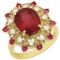 14k Yellow Gold 5.89ct & 0.53ct Ruby 0.42ct Diamond Ring