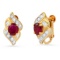 18K Yellow Gold Setting with 1.37ct Ruby and 0.56ct Diamond Earrings