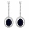 14k White Gold 4.60ct Sapphire 0.79ct Diamond Earrings