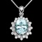 14K Gold 3.05ct Aquamarine 0.67ct Diamond Pendant
