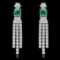 18K White Gold 1.66ct Emerald and 2.57ct Diamond Earrings
