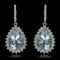 14K Gold 21.62ct Aquamarine 3.40ct Diamond Earrings
