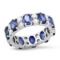 14K White Gold Setting with 5.37ct Sapphire and 1.21ct Diamond Band
