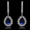 14K Gold 2.06ct Sapphire & 1.62ct Diamond Earrings