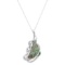 14K white Gold Setting with Free Form Black Opal and 0.15ct Diamond Pendant