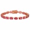 14k Rose Gold 16.50ct Pink Tourmaline 0.95ct Diamond Bracelet