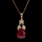 14k Yellow Gold 7.89ct Ruby 0.41ct Diamond Pendant
