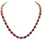 14k Yellow Gold 44.91ct Pink Tourmaline 1.95ct Diamond Necklace