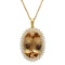 14k Yellow Gold 39.88ct Morganite 4.21ct Diamond Pendant