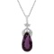 14k White Gold 32.85ct Amethyst 0.57ct Diamond Pendant
