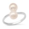 14K White Gold Setting with two 7mm Cultured Pearl Ladies Ring