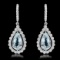 14k Gold 7.82ct Aquamarine 1.61ct Diamond Earrings