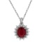 14k White Gold 5.41ct Ruby 0.86ct Diamond Pendant