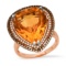 18K Yellow Gold Setting with 17.2ct Citrine and .64ct Diamond Ladies Ring