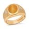 10K Yellow Gold Setting with 2.81ct Cat's Eye Chrystoberyl and .01ct Diamond Ring