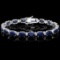 14K White Gold 23.38ct Sapphire and 0.68ct Diamond Bracelet