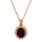 14K Gold 7.35ct Amathyst 0.76ct Diamond Pendant