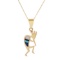 14K Yellow Gold Setting with Opal and Black Onyx Inlay Pendant with Chain