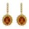 14k Yellow Gold 11.31ct Citrine 1.01ct Sapphire 1.00ct Diamond Earrings