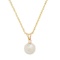 14K Yellow Gold Pearl and Diamond Pendant