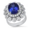 14K White Gold Setting with 7.54ct Tanzanite and 2.21ct Diamond Ladies Ring