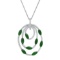 18K White Gold Setting with 14K Chain and 1.9ct Jadeite and 0.60ct Diamond Pendant