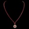 14k Rose Gold 10.88ct Ruby 1.24ct Diamond Necklace