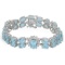 14K Gold 24.37ct Aquamarine 1.59ct Diamond Bracelet