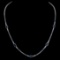 14K White Gold Sapphire & Diamond Necklace