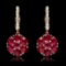 14K Yellow Gold 5.22ct Ruby and 0.42ct Diamond Earrings