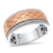 10K White and Rose Gold Setting with 0.30ct Diamond Mens Ring