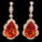14K Yellow Gold 16.80ct Citrine and 1.23ct Diamond Earrings
