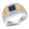 10K Yellow and White Gold Setting with 1.11ct Tanzanite and .05ct Diamond Mens Ring