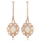 14K Rose Gold 5.88ct Opal and 2.53ct Diamond Earrings