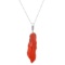 Platinum Free form Coral Pendant on 18 14K Gold Chain