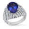 14K White Gold Setting with 5.07ct Tanzanite and 1.53ct Diamond Ladies Ring