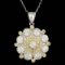 14K Gold 0.61ct Sapphire 2.68ct Diamond Pendant