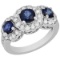 14k White Gold 1.61ct Sapphire 0.67ct Diamond Ring